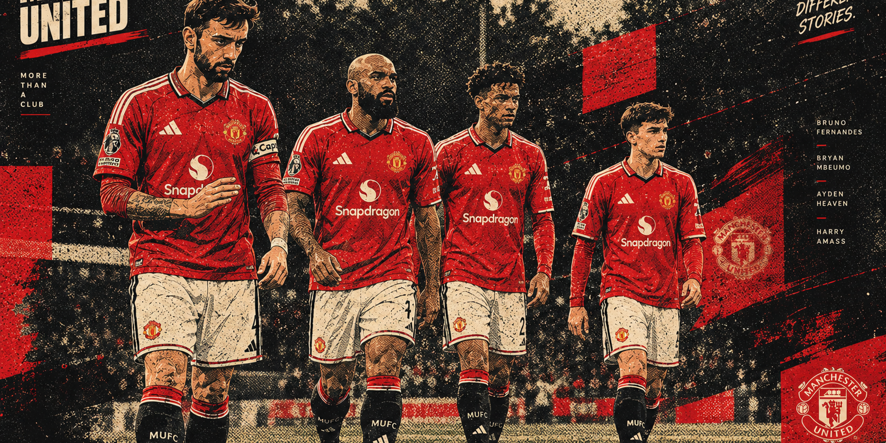 4 wspaniałych piłkarzy United: Bruno, Mbuemo, Heaven, Amass